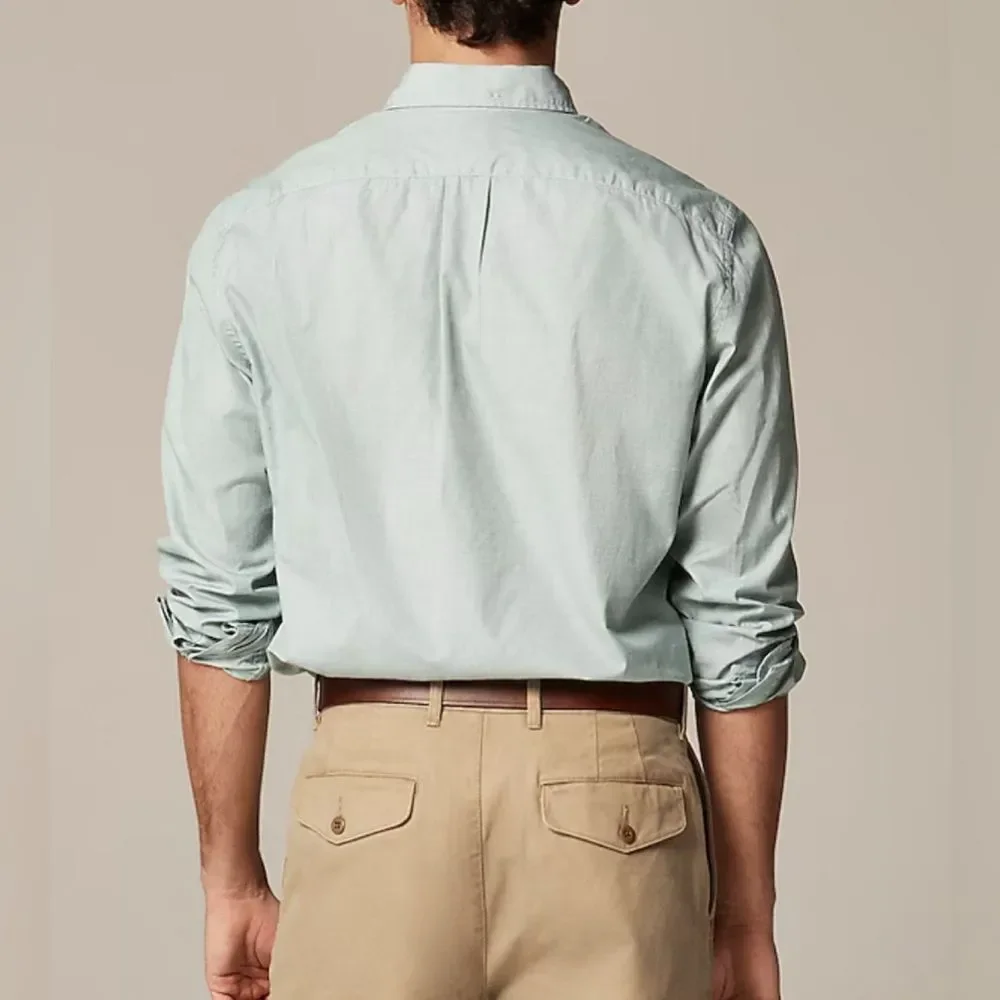 J.Crew men’s light green slim secret wash cotton poplin shirt size medium NWOT